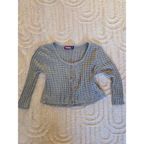 ✨ Vintage Say What? Metallic Cropped Cardigan – Size Large - Picture 1 of 5